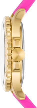 ⁦Fossil Women's FB-01 Quartz Stainless Steel and Silicone Watch, Color: Pink⁩ - الصورة ⁦4⁩