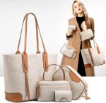 ⁦Women Fashion Handbags Wallet Tote Bag Shoulder Bag Satchel Purse Top Handle Set | Fashion⁩ - الصورة ⁦3⁩