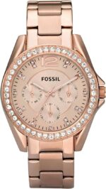 Fossil Riley Women's Watch with Crystal Accents and Stainless Steel Bracelet Band
