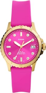 Fossil Women's FB-01 Quartz Stainless Steel and Silicone Watch, Color: Pink