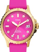 ⁦Fossil Women's FB-01 Quartz Stainless Steel and Silicone Watch, Color: Pink⁩ - الصورة ⁦3⁩