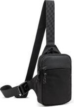 higouta Mini Sling Bag for Men and Women, Small Crossbody Bag Trendy, Casual Waterproof Phone Chest Bag for Runner Travel, Black, Small, Sling Backpacks