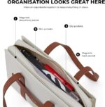 ⁦MOKOBARA The Celeste Tote Bag | Lightweight for Daily use and Work with Luggage Sleeve and 14" Laptop Compartment with Magnetic closure for Women (Coconut Cream 2.0)⁩ - الصورة ⁦2⁩