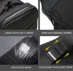 ⁦higouta Mini Sling Bag for Men and Women, Small Crossbody Bag Trendy, Casual Waterproof Phone Chest Bag for Runner Travel, Black, Small, Sling Backpacks⁩ - الصورة ⁦4⁩